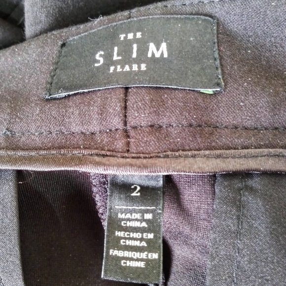 WHBM Black Slim Flare Pants Womens Size 2 High Waist Decorative Lace Up Front - Picture 8 of 10